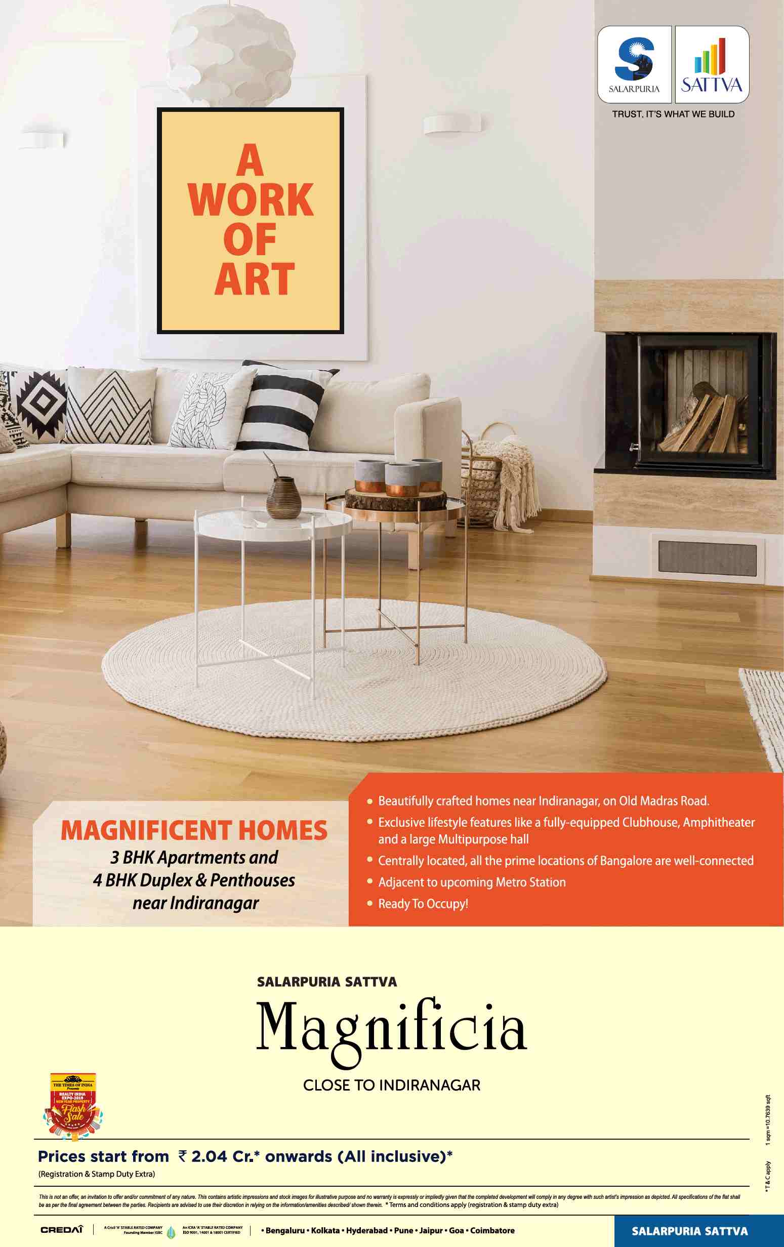 Book ready to occupy homes @ Rs 2.04 cr at Salarpuria Sattva Magnificia in Bangalore Update